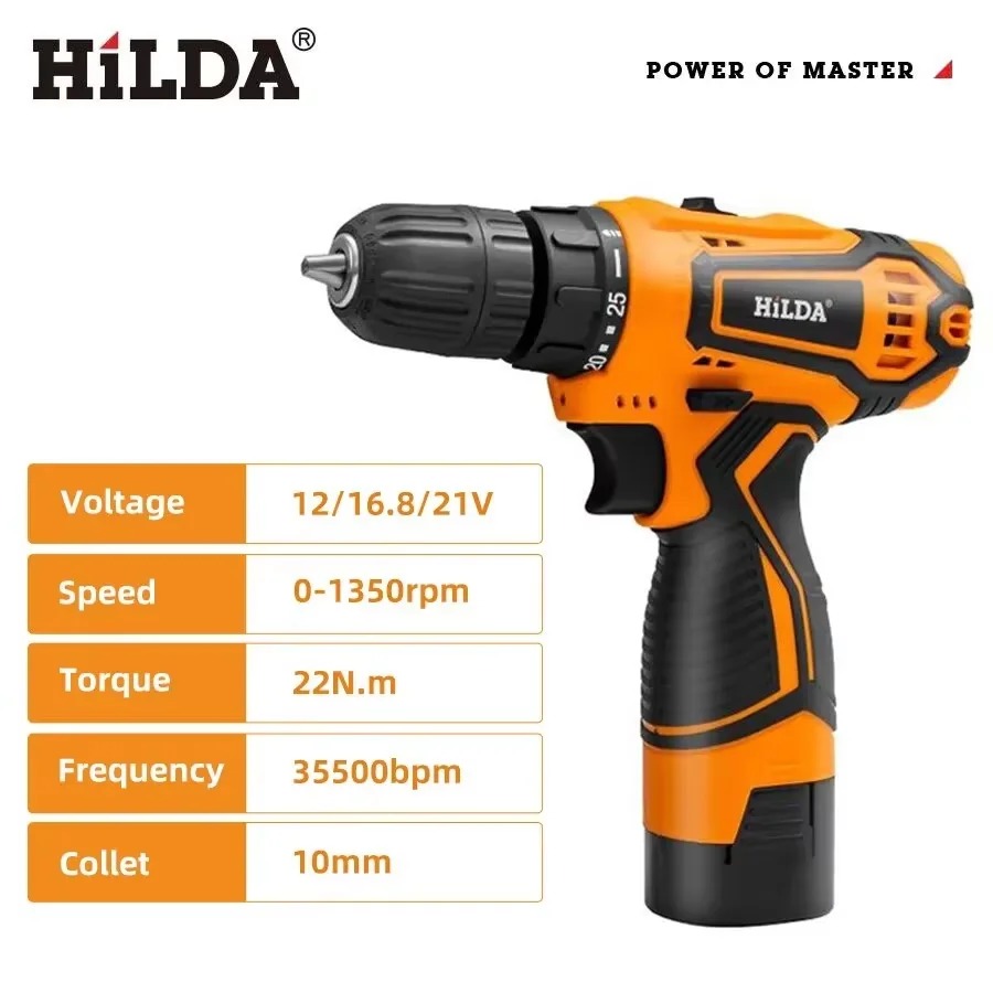 Power Tools You Must Have - Furadeira Sem Fio HILDA 12V/16.8V, Chave