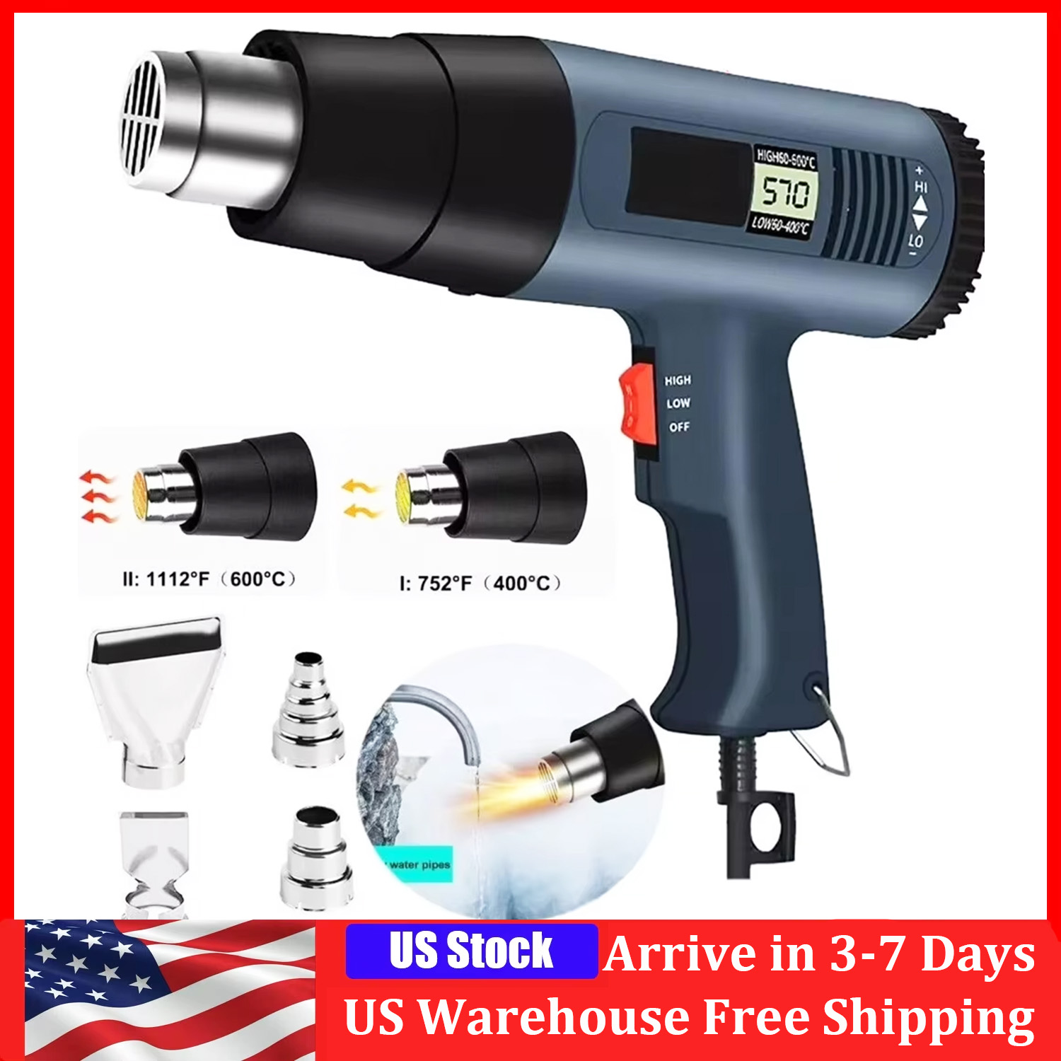 Heat Gun Variable - Pistola de calor elétrica de 2000w