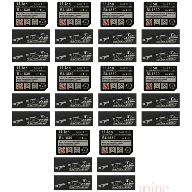 Power Tools Jack Hammer - 10 conjuntos de etiqueta bl1830 bateria