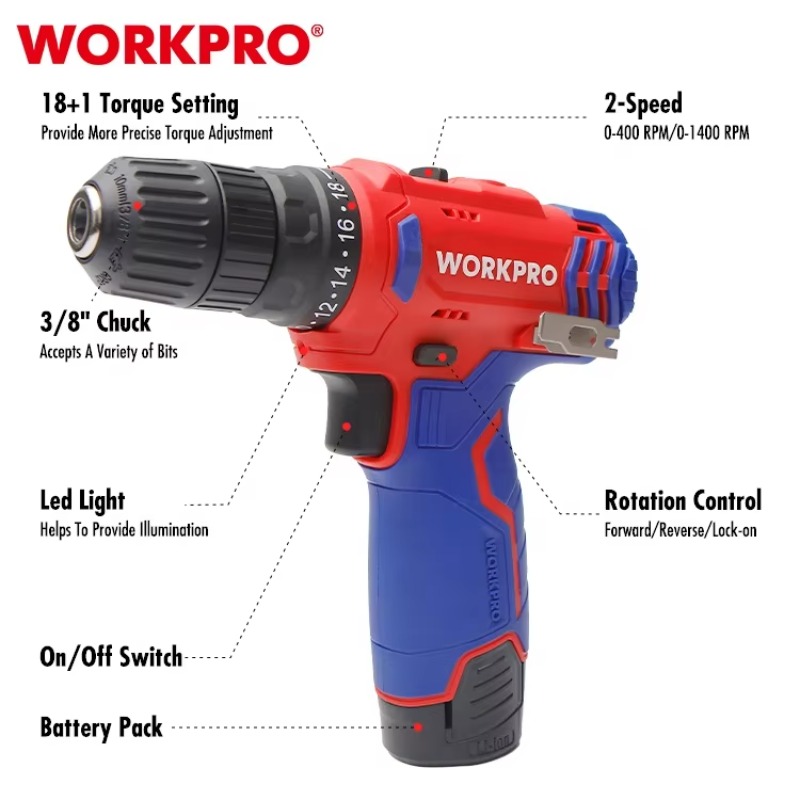 Furadeira Sem Fio 12V 10mm, Fe - Power Tools Drill avaliação e preço