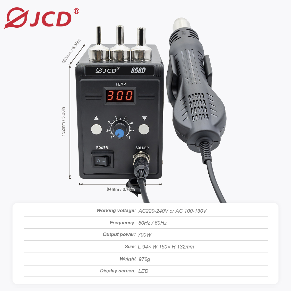 Jcd pistola de ar quente 858d  - Heat Gun Variable avaliação e preço